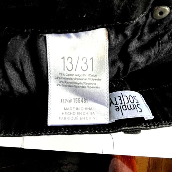 SIMPLE SOCIETY SIZE 13 BLACK JEANS - Picture 4 of 5